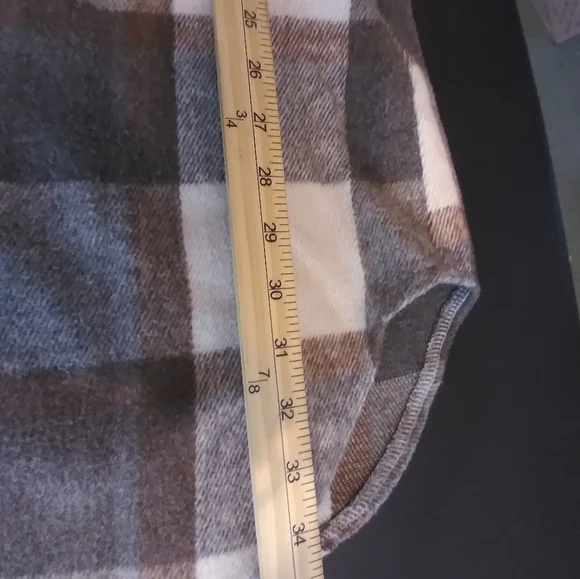 Plaid Fannel  Button-Up Jacket Womens Long Size XL Fall Cozy Outdoors Pockets - Picture 5 of 9